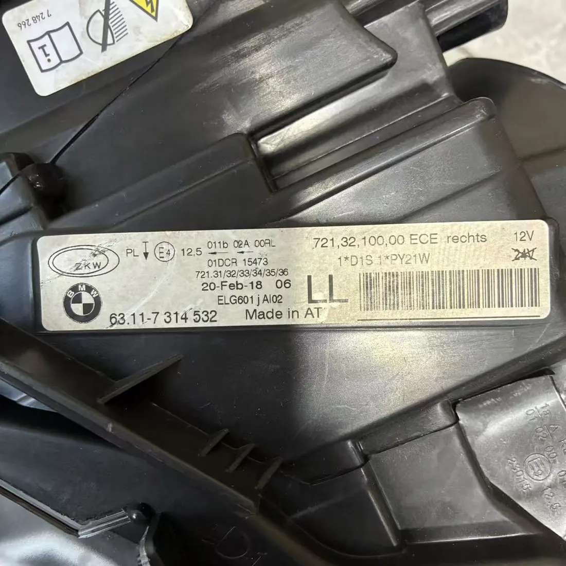 BMW 3 Series F30 F31 Pre-LCI 2012-2015 Bi-Xenon Headlight LH Original Used thumbnail 5