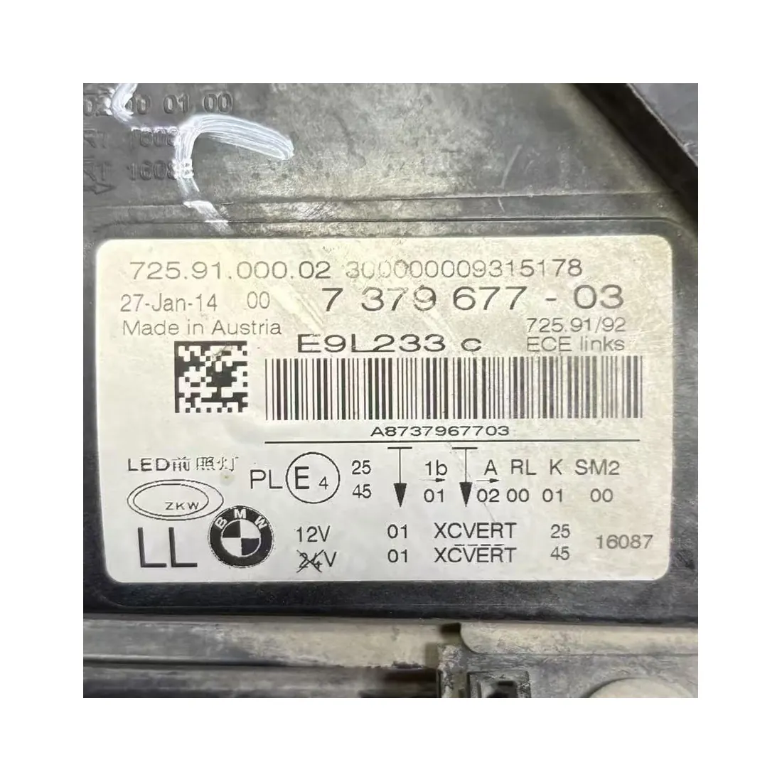 BMW F01 F02 7 Series LCI 2012-2015 Left Adaptive LED Headlight ZKW 63117379677 thumbnail 5