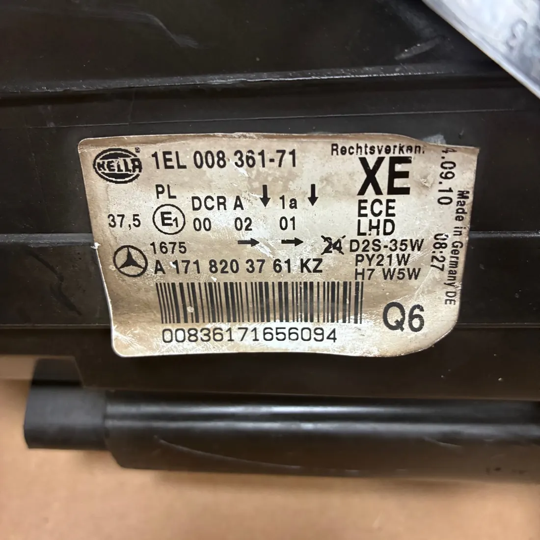 Mercedes SLK R171 Facelift Left Bi-Xenon Headlight A1718203761KZ HELLA thumbnail 3