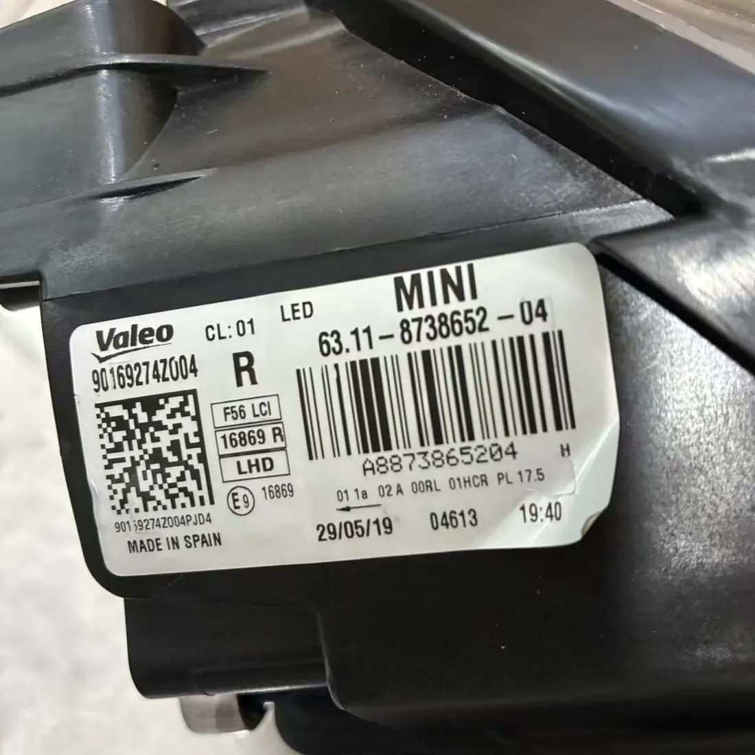 MINI Cooper F55 F56 F57 LCI 2018-2021 Full LED Headlight RH Complete Original Used thumbnail 4